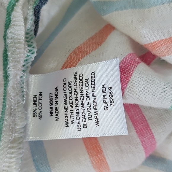 St. John's Bay Multicolored Striped Short Sleeve Shirt - Picture 10 of 10